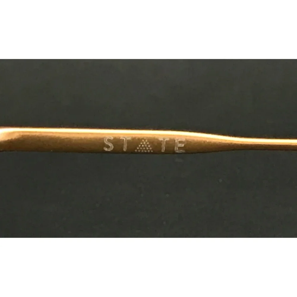 State Eyeglasses Frames AOMORI SHADOW MATTE GOLD Square Full Rim 50-19-145